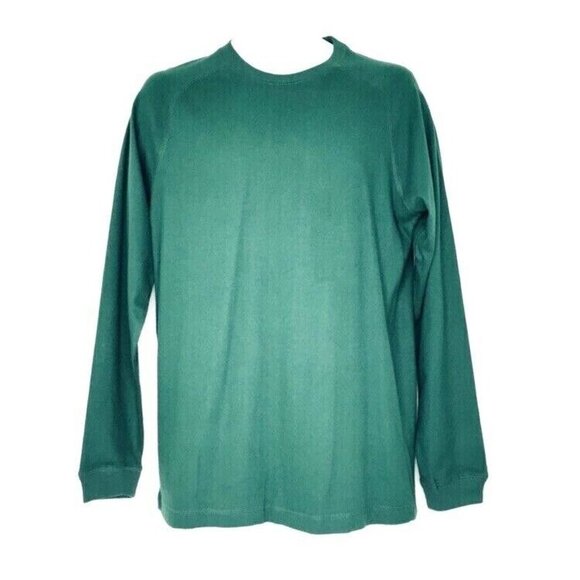 Charter Club Room T Shirt Mens size Small Long Sleeved Crew Neck Tee Shirt Green - Picture 1 of 4